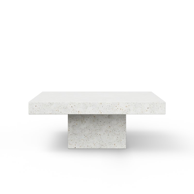 Urbia Una Square Concrete Coffee Table - Ivory Terrazzo