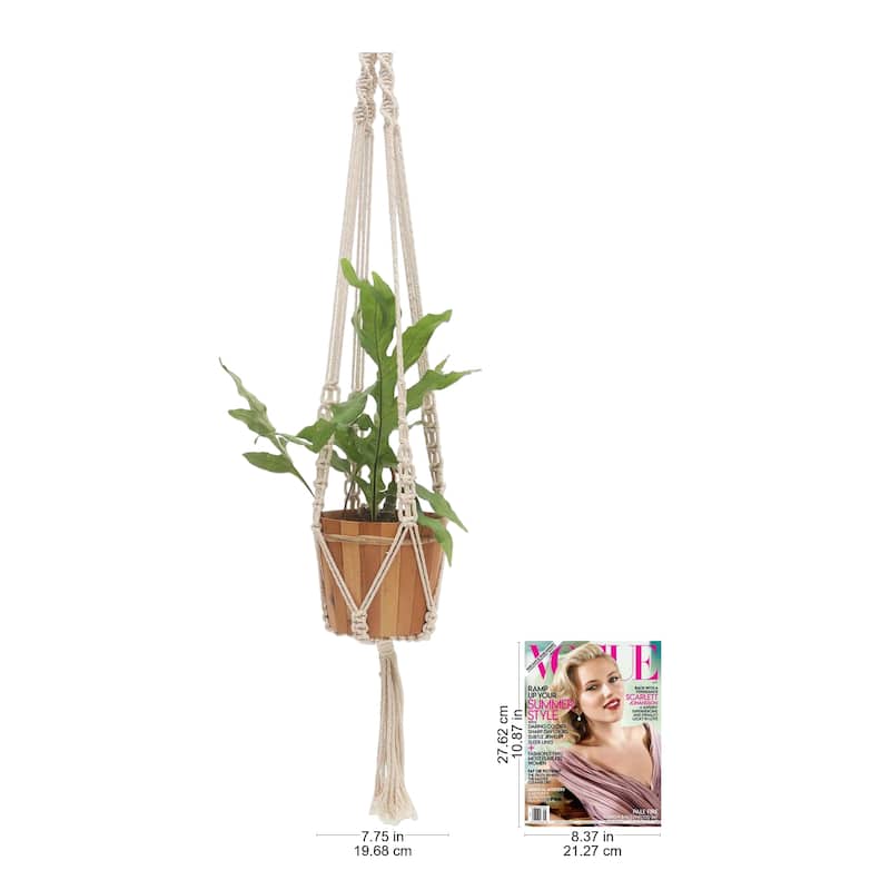 Novica Handmade Pure Home Cotton Macrame Flower Pot Hanger