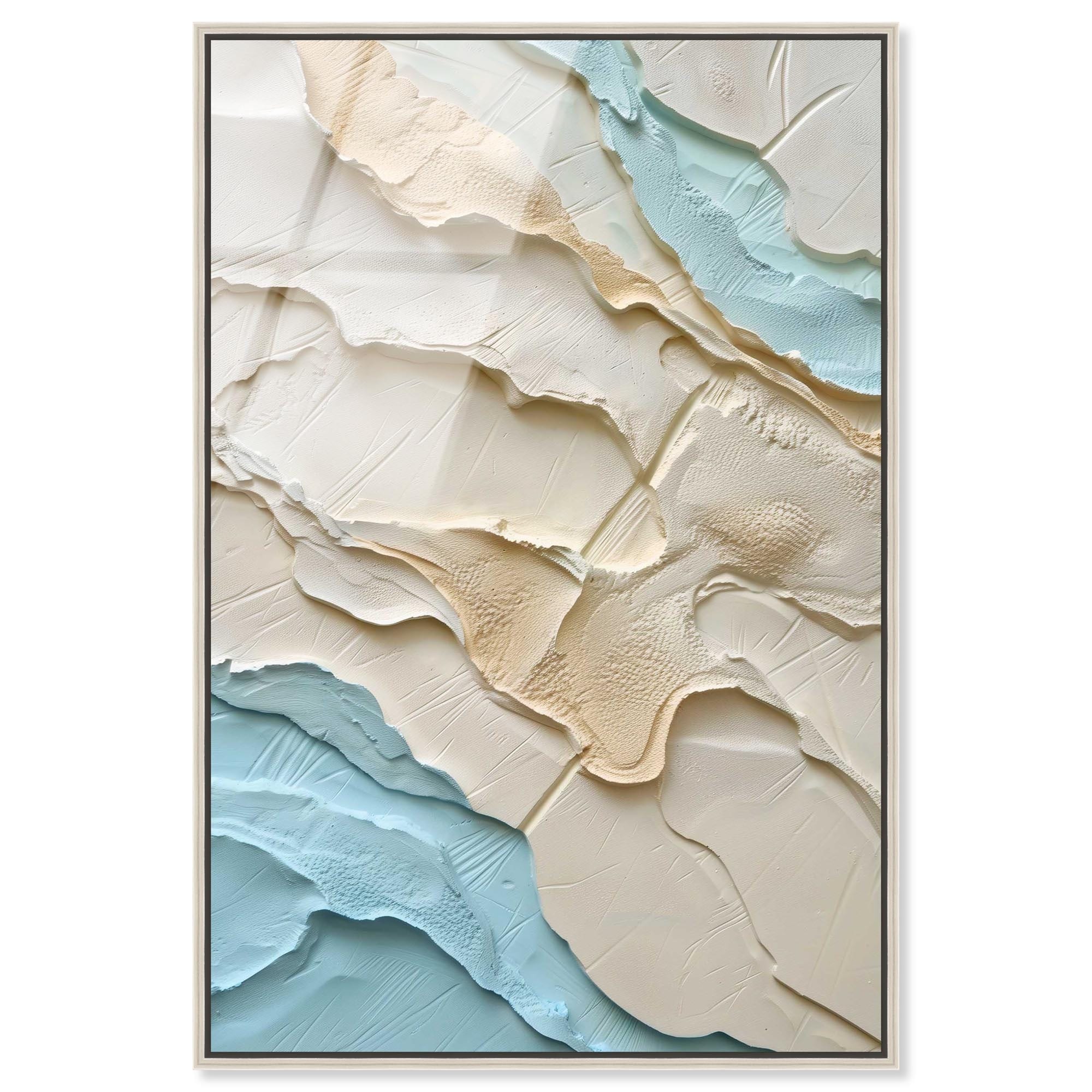 Soft Ocean Sand Abstracts Framed Acrylic Wall Art by Art Remedy