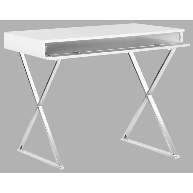 SAFAVIEH Marceline Modern Glam White/ Chrome Desk