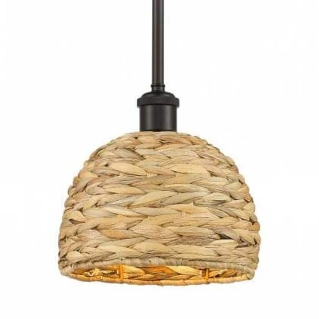 Innovations Lighting 516-1S-9-8 Woven Ratan Pendant Woven Ratan 8"