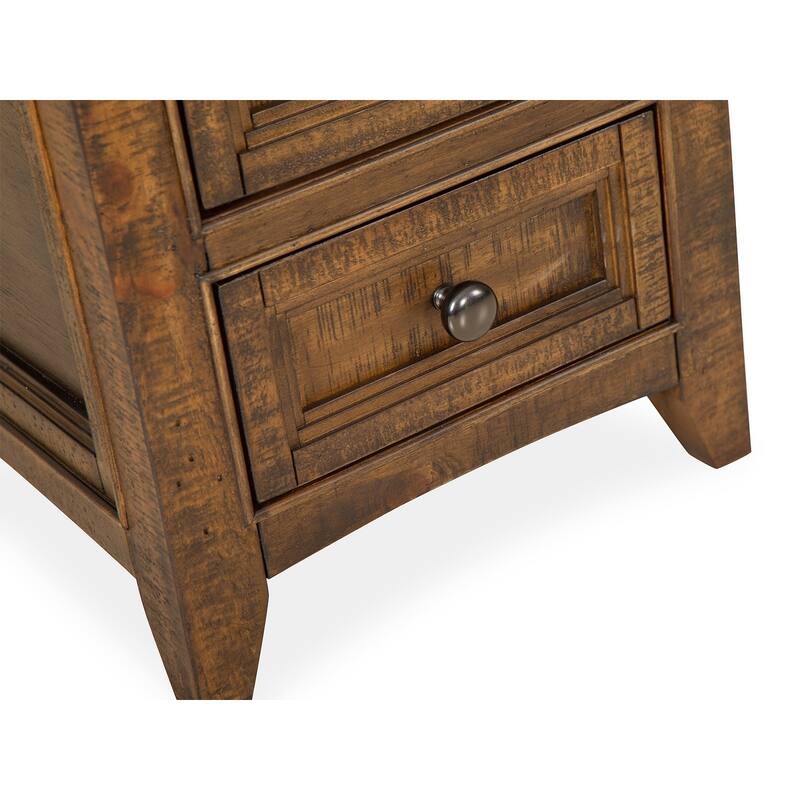 Magnussen Home Bay Creek Toasted Nutmeg Chairside End Table - 15''W x 24''D x 24''H