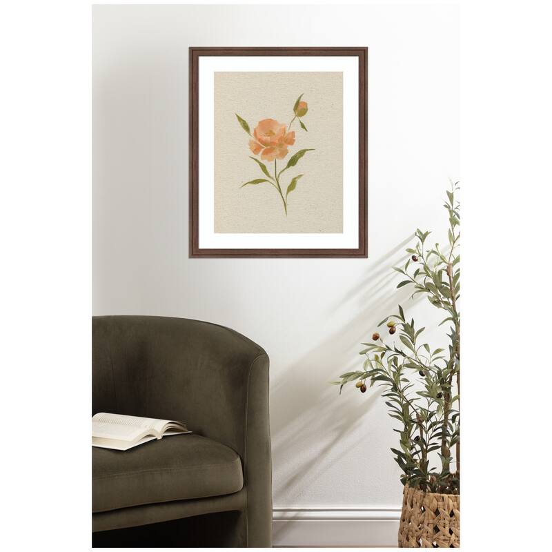 Kate and Laurel AQ Simple Bloom No 7 by Annie Quigley Framed Wall Art Print