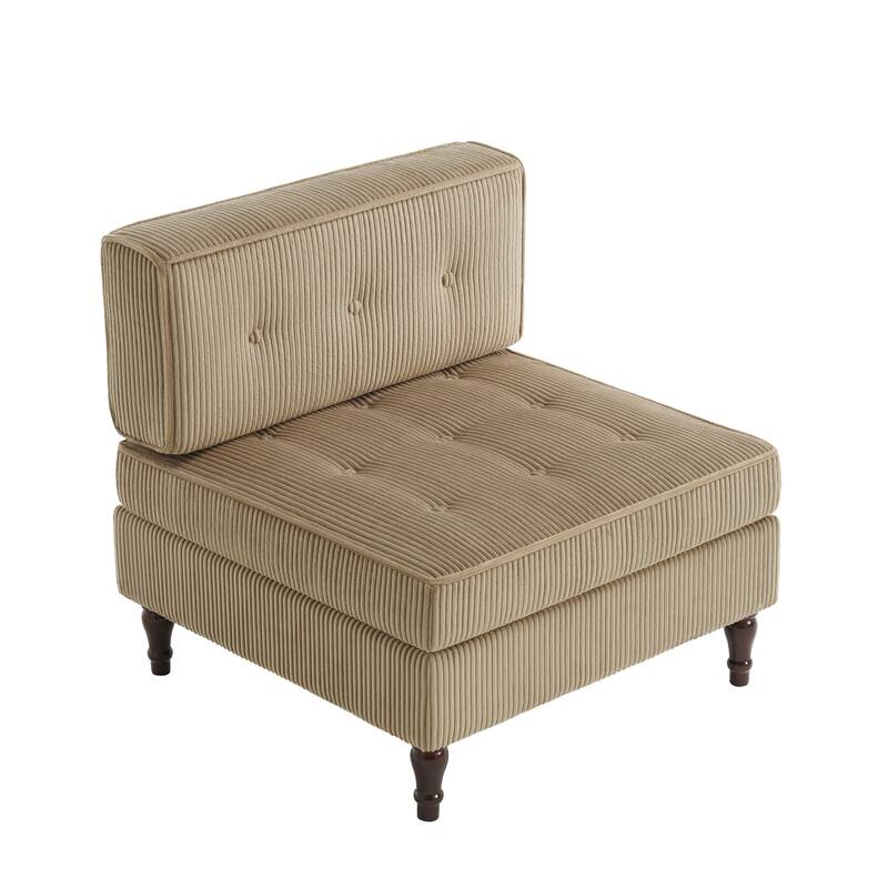 Modular Corduroy Armless Chair Upholstered Lounge Sofa