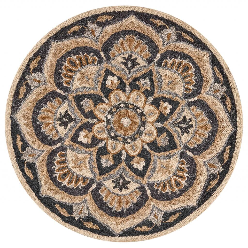 Subtle Patterned Texture Round Rug - 48" W x 48" D x 0.5" H