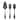 Cambridge Waldwick Black Satin 3-Piece Serving Set