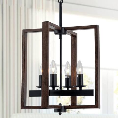 4 light rectangle chandelier farmhouse vintage pendant lamp