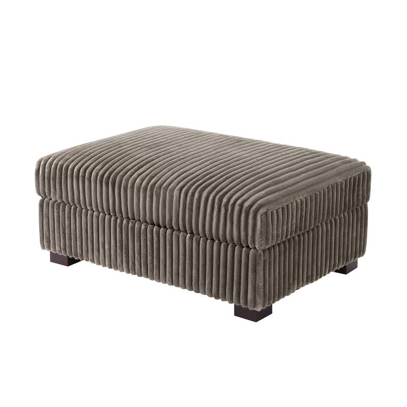 Modern Cotton Flannel Upholstery Oversized Ottoman