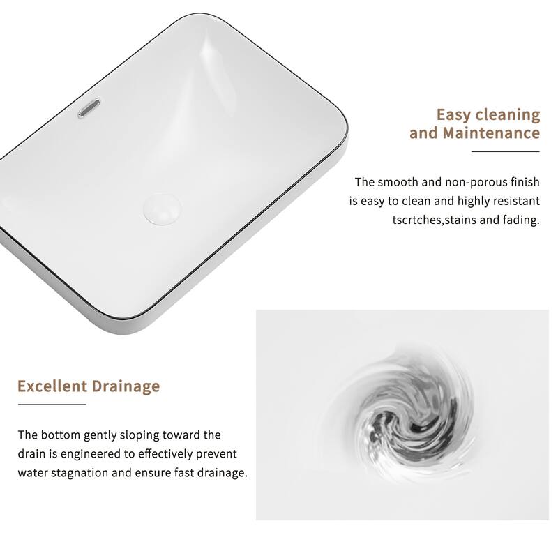 GDFStudio - Oliver Seamless Undermount Ceramic Bathroom Sink for Vanity Countertops