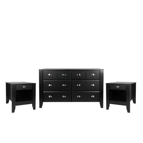 Foisy Faux Wood 3 Piece Double Dresser and Nightstand Bedroom Set by Christopher Knight Home