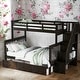 preview thumbnail 1 of 52, Modern Twin over Full Bunk Bed With Drawer,Storage And Guard Rail,Solid Construction for Kids Espresso