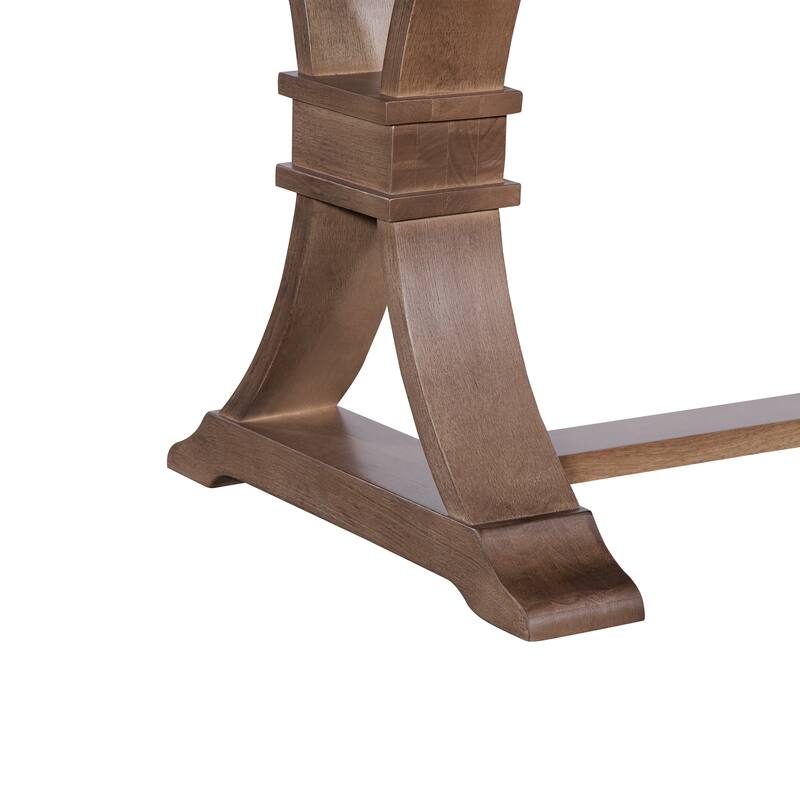 Christopher Knight Home - Rustic Extendable Dining Table with Rubberwood X-Frame Base and Extension Leaf