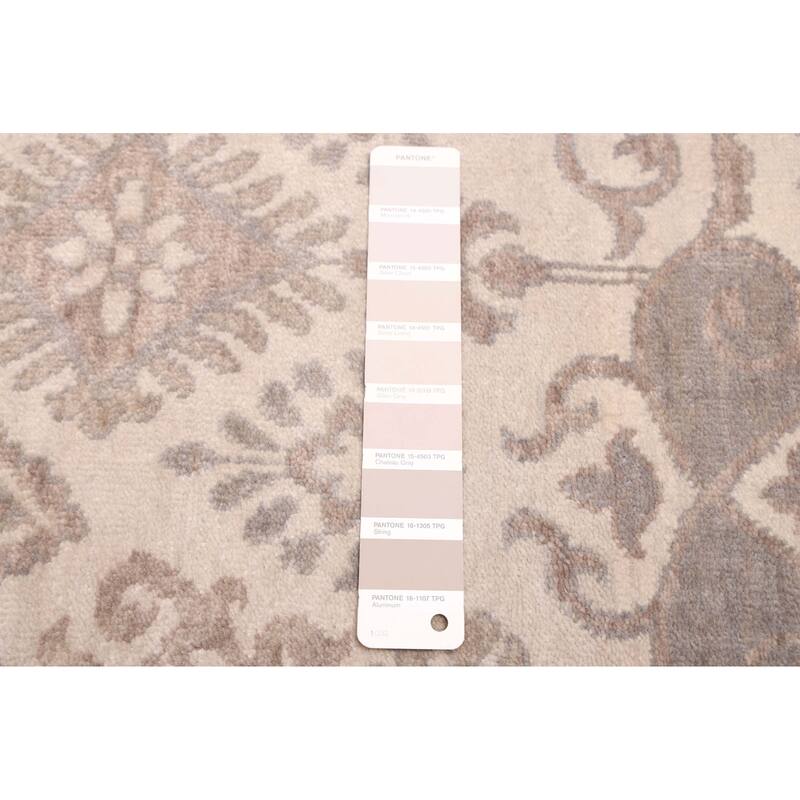 ECARPETGALLERY Hand-knotted Mirzapur Light Grey Wool Rug - 8'1 x 10'2