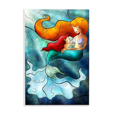 Stupell Mermaid & Child Stained Glass Style Wall Plaque Art Design By Mandie Manzano