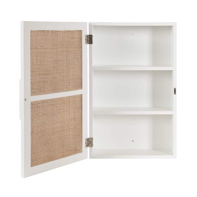Kate and Laurel Ori Rattan Wall Cabinet