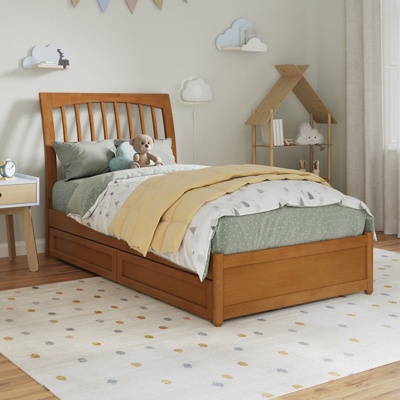 Roslyn Platform Bed with Panel Footboard and Storage Drawers