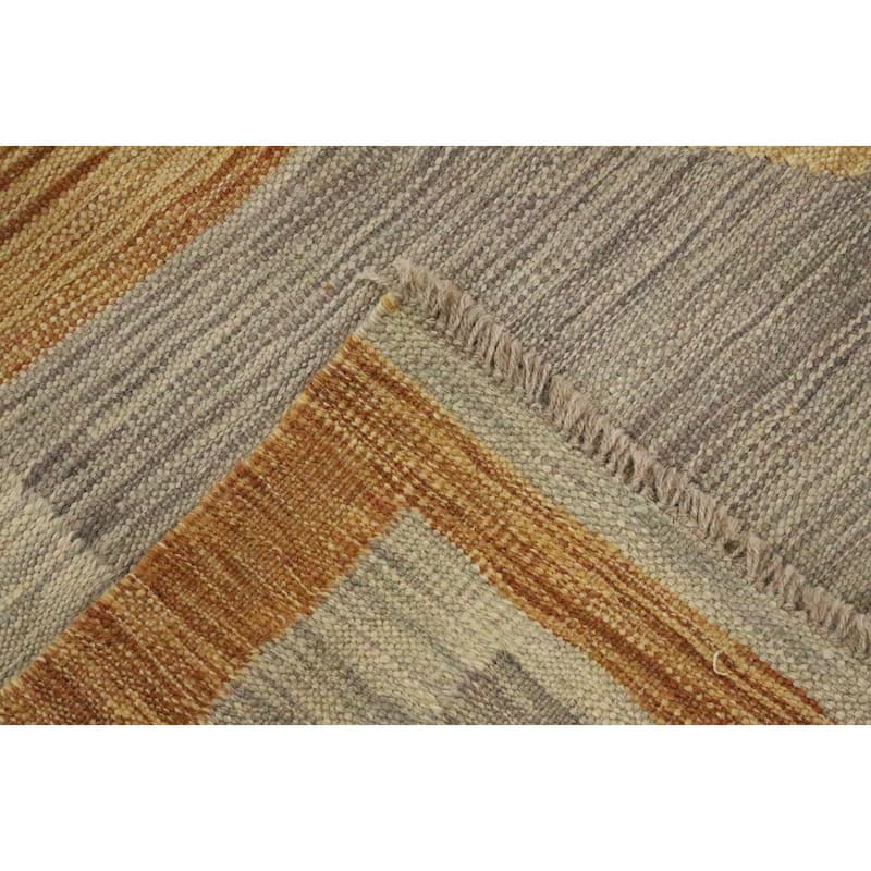 Hand Woven Oriental 100% Wool Carpet Southwestern Modern Multi-Colored Kilim Area Rug - 4' 11'' X 3' 0''
