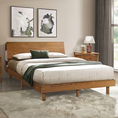 Retro Style Queen Size Platform Bed