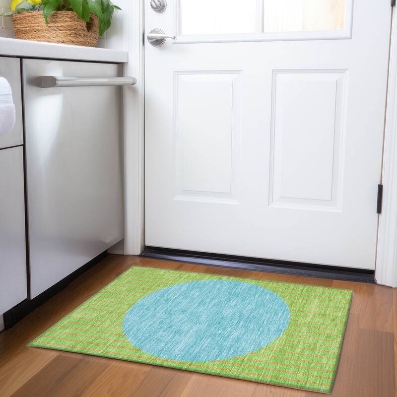 Premium Washable Super Soft Modern Zen Mayfield Rug - Lime - 1'8" x 2'6"