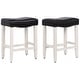 preview thumbnail 3 of 6, Jameson Upholstered Polyester Antique White 24 Inch Counter Stool (Set Of 2)