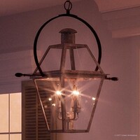 Kichler Lighting Ryegate Collection 3 Light Antique Copper Luxury Historic Outdoor Pendant Light 29 5 H X 27 W With Tudor
