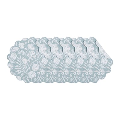 Seafoam Reef Round Quilted Placemat Set 6