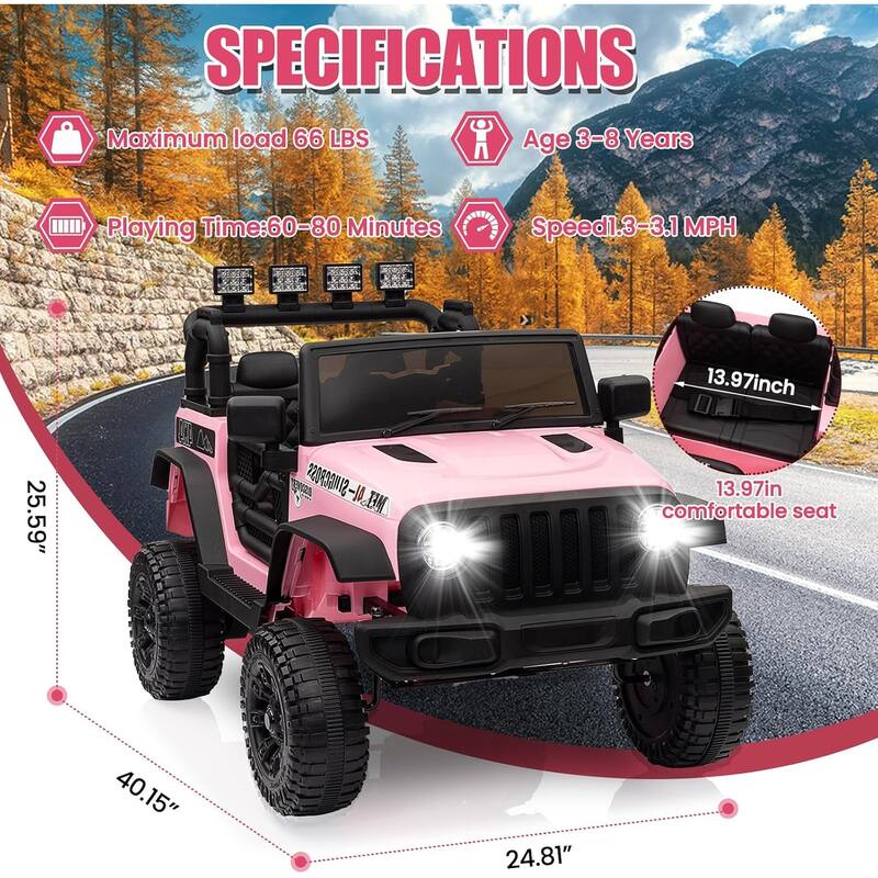 12V Ride On Truck Car, Electric Car for Kids with Remote Control