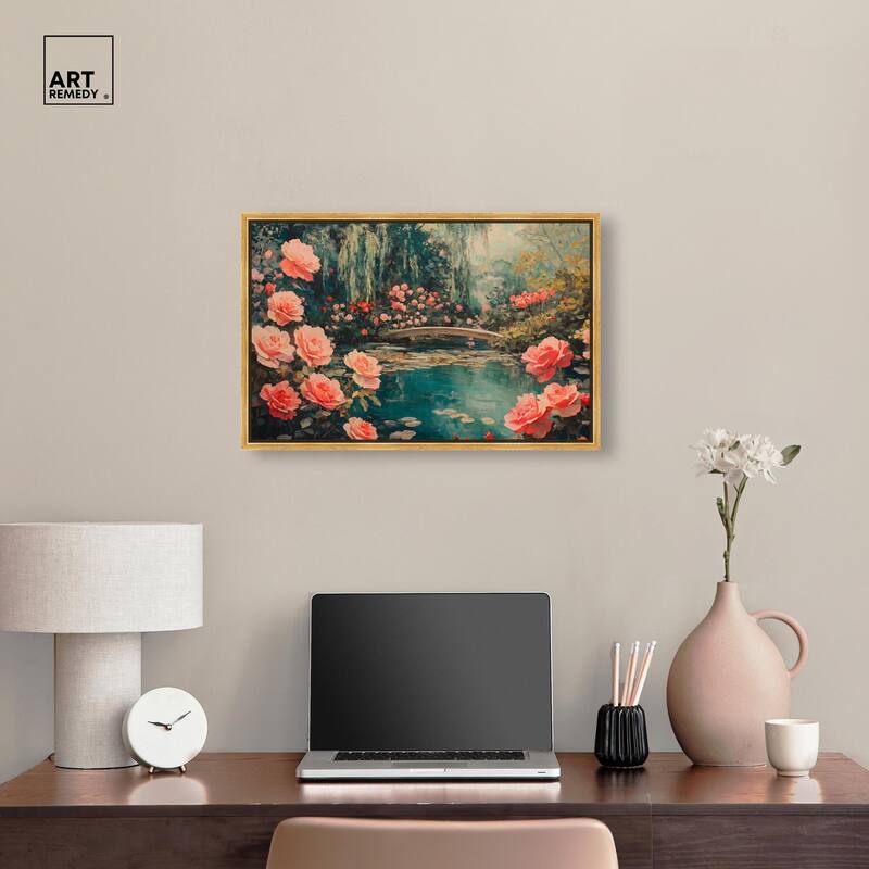 Rose Garden Bridge II Canvas by Art Remedy