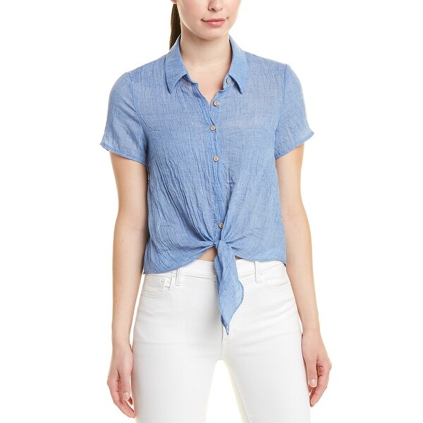 Shop Fore Tie Front Shirt Overstock 29460037