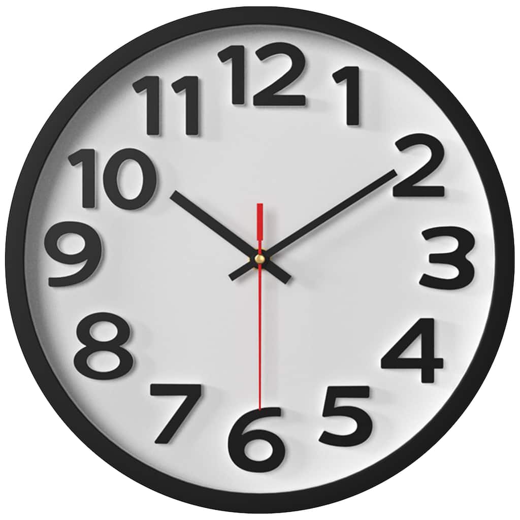 Wall Clock, Silent Non-Ticking Modern Clocks Battery Operated Classic Analog Decorative for Kitchen, Office, Bedroom 12 Inch