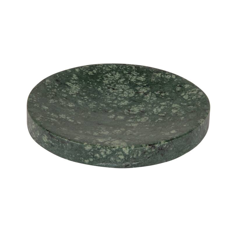 Marble Round Soapdish - 5.0"L x 5.0"W x 1.0"H - Green