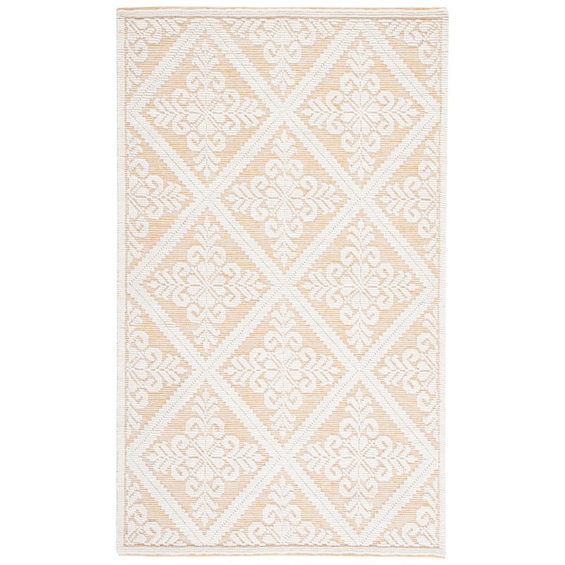 SAFAVIEH Handmade Vermont Davina Wool Rug - 5' x 8' - Ivory/Gold