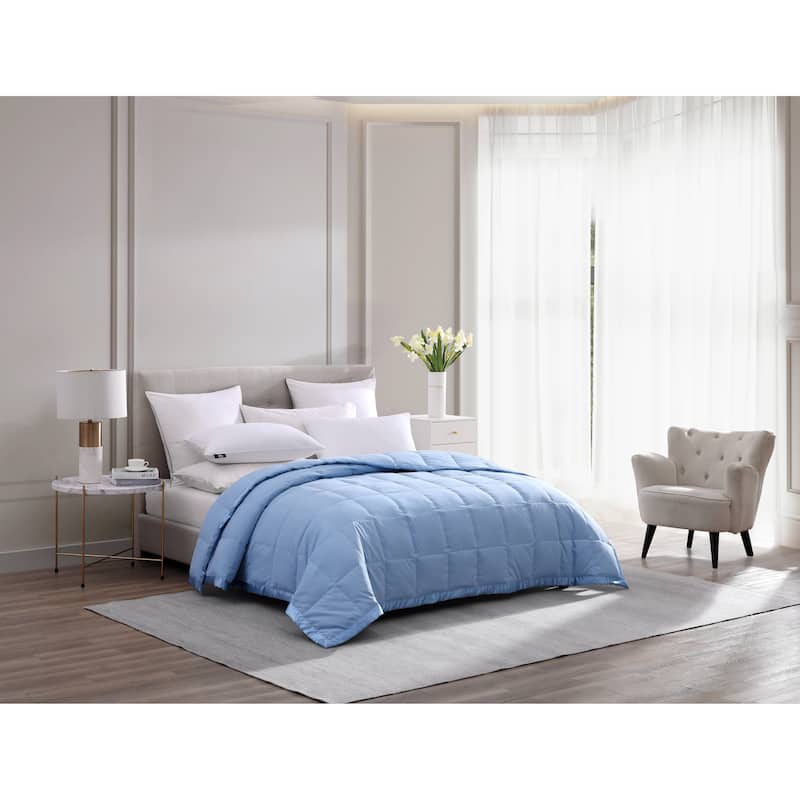 Serta Microfiber White Down Blanket - Blue - Twin