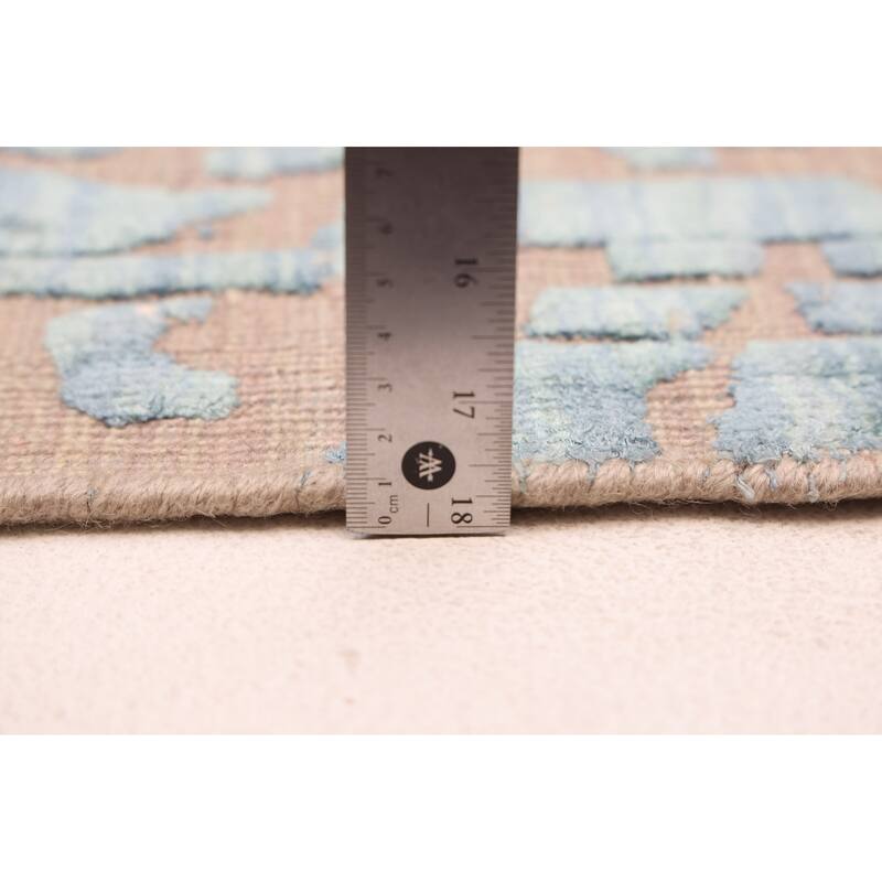 ECARPETGALLERY Hand Loomed Elysian Taupe Viscose, Wool Rug - 8'1 x 9'11