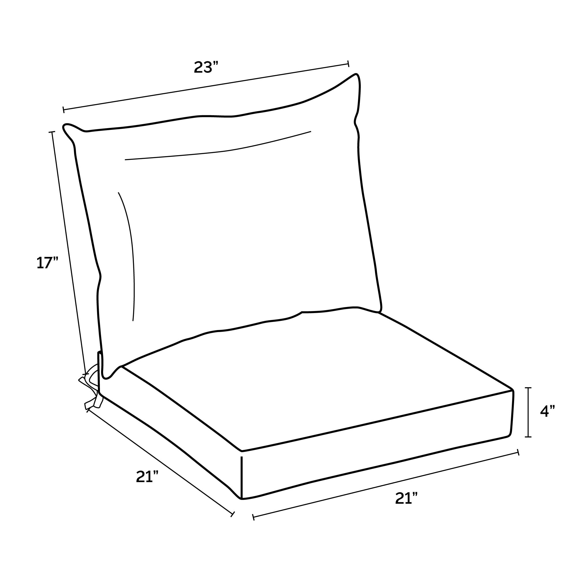 как выглядит ARDEN Olefin Outdoor 21 x 21 in. Dining Chair Cushion Set фото
