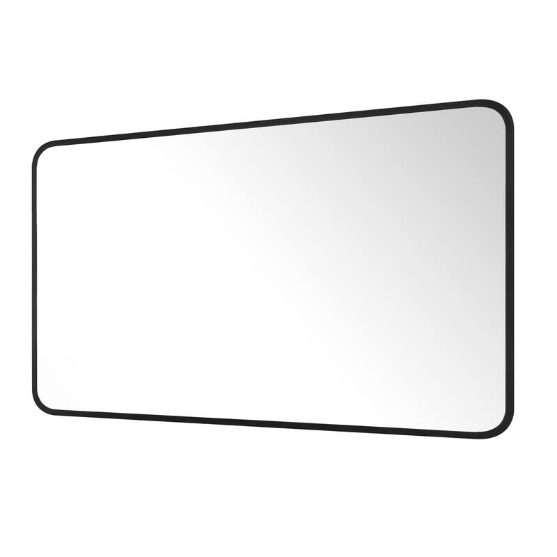 Ledel Modern Rounded Rectangular Metal Framed Bathroom Vanity Mirror