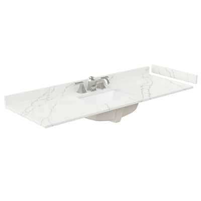 Wyndham Collection WCFQC360STOPUNS-Q 60" Quartz Vanity Top with