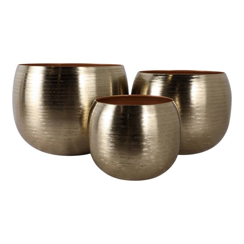Modern Decorative Metal Planters with Contemporary Style for Garden or Indoor Display - 14" x 14" x 11"
