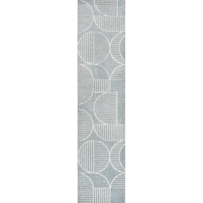 JONATHAN Y Dila Geometric Arch Scandi Striped Ivory/Cream Area Rug - 2 X 8 - Light Blue/Cream