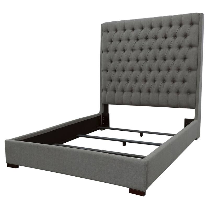 Camille Transitional Upholstered Panel Bed Grey