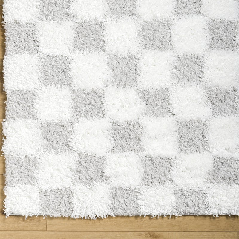 Livabliss Urban Shag Scandinavian Checkered Area Rug