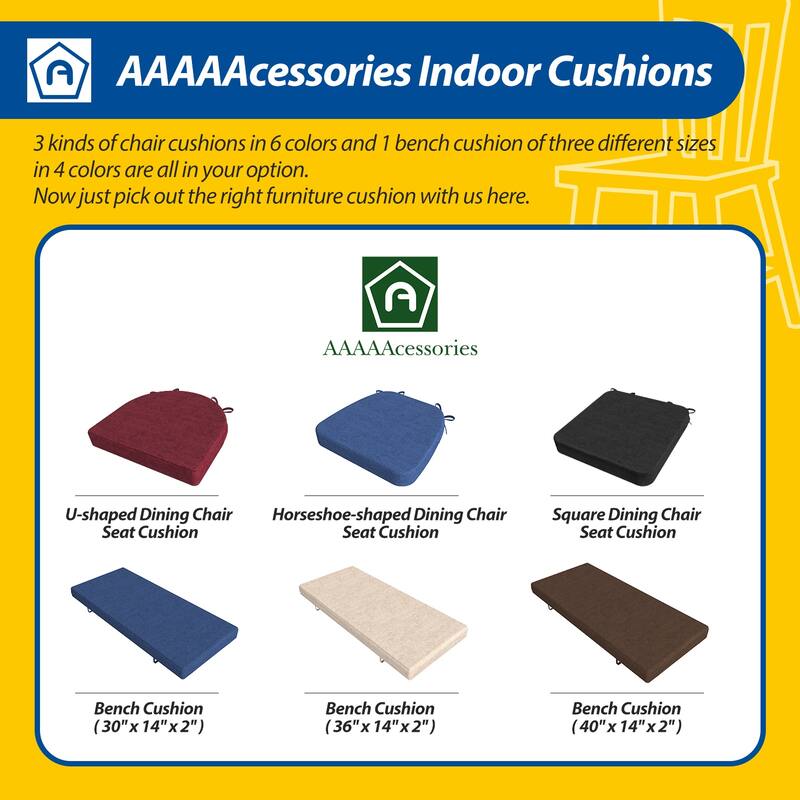 AAAAAcessories 17 in. X 16 in.Indoor Strap Non-slip Chair Cushion for Multi-scenario Setups (2 Pack) - N/A