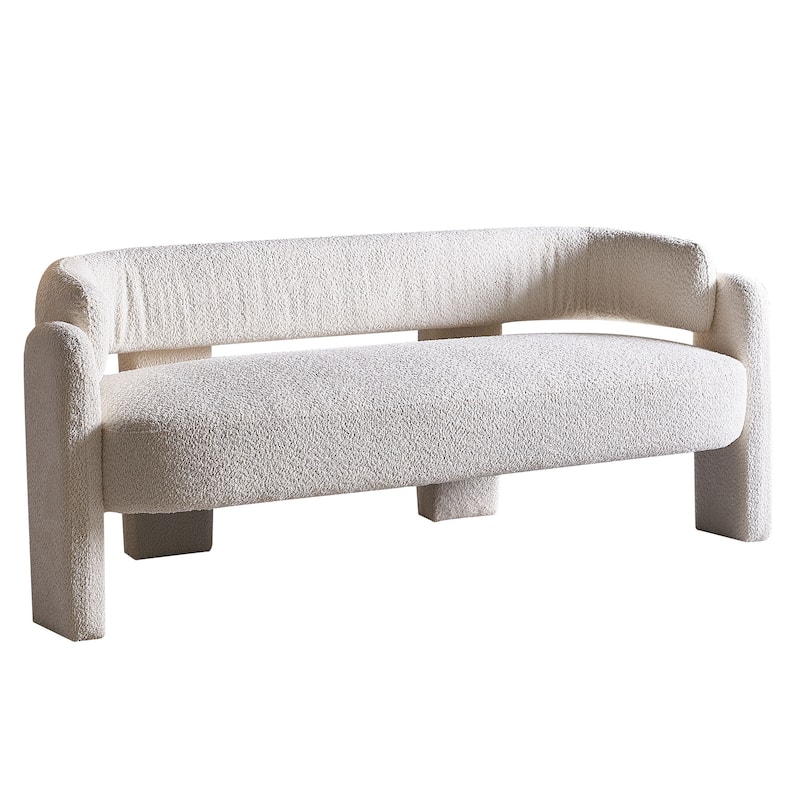 Stylish Boucle Sofa with High-Density Foam & Easy Assembly - 700 lbs Capacity