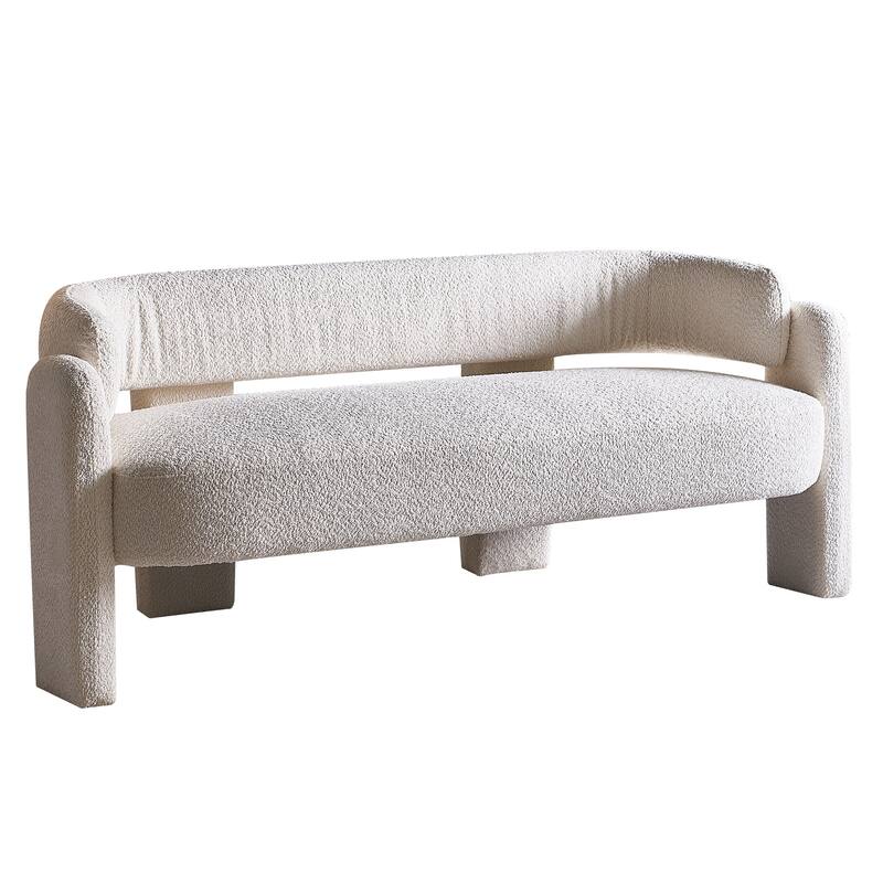Modern Upholstered Bench Velvet Sofa with Rolled Arms, Loveseat Sofa, Chaise Sofa for Club Living Room Bedroom