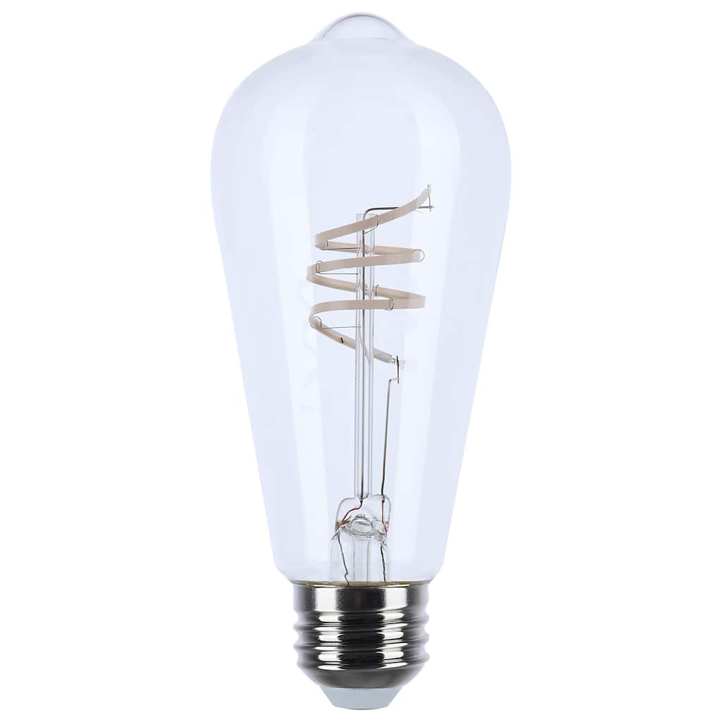 6 Watt ST19 LED Reminiscent Flex Gray Coil Filament E26 3000K 120V - Clear