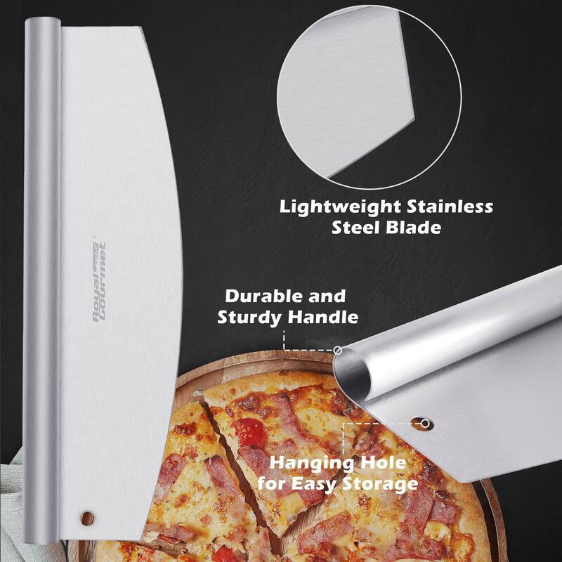 Royal Gourmet 3-Piece Pizza Set for Grill, 14-Inch Round Pizza Cordierite Stone, Peel/Shovel and Cutter