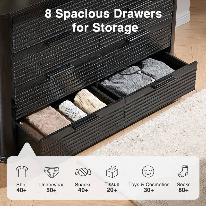 Modern 8 Drawer Dresser for Bedroom, Chest of Drawers