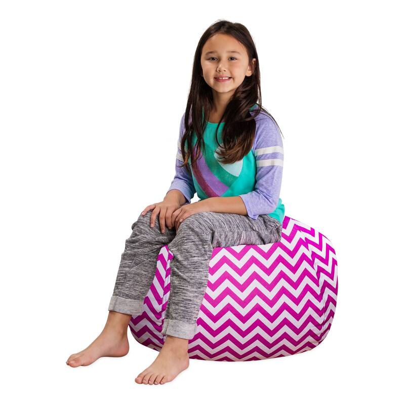Kids' Stuffed Animal Storage Bean Bag Chair Cover or Toy Organizer