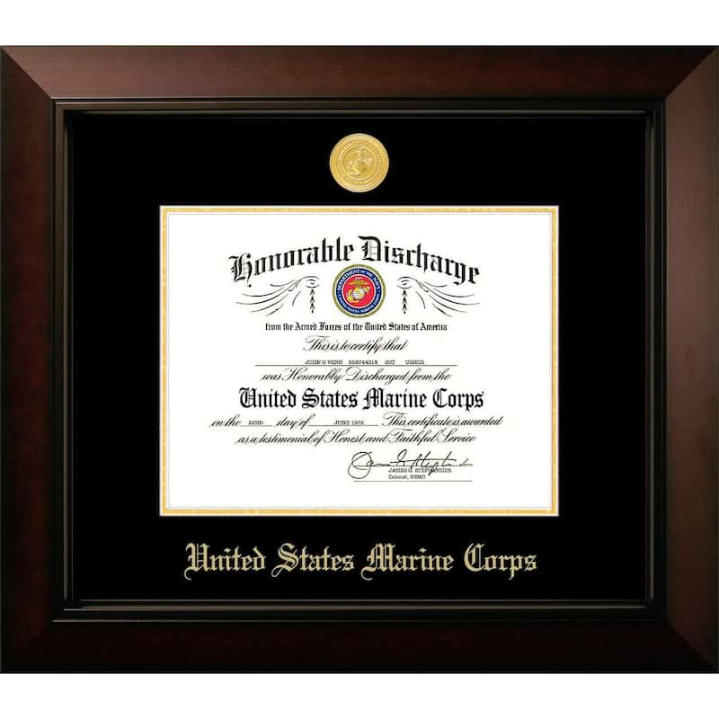 Patriot Frames Marine 8.5x11 Discharge Legacy Frame with Gold Medallion