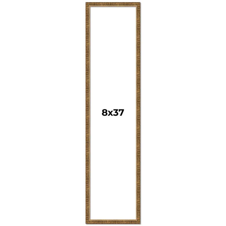 8x37 Frame Gold Solid Wood Picture Frame - Complete Modern Photo Frame